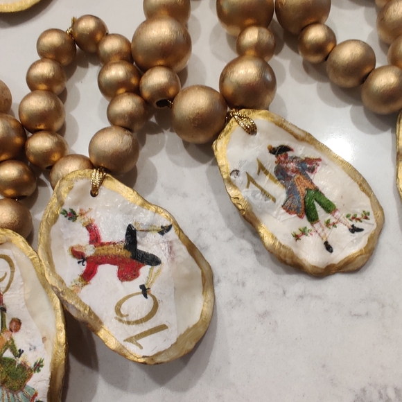 12 days of Christmas oyster shell ornaments or napkin rings Or Wine Bottle Decor - Picture 8 of 9